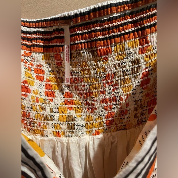 Free People Golden Dreams Floral Strapless Ruffle Maxi - Picture 3 of 4